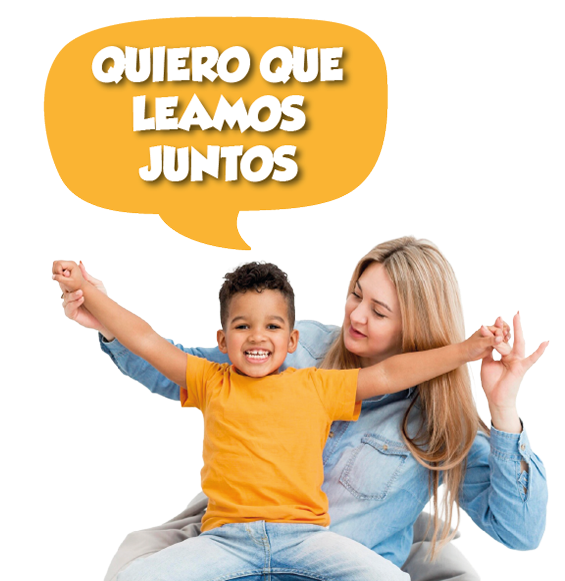 Child and parent with speech bubble